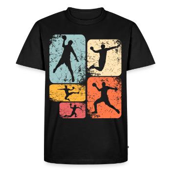 Handballeur Handballeur - T-shirt Premium bio Homme - noir - Devant - Nico (187cm)