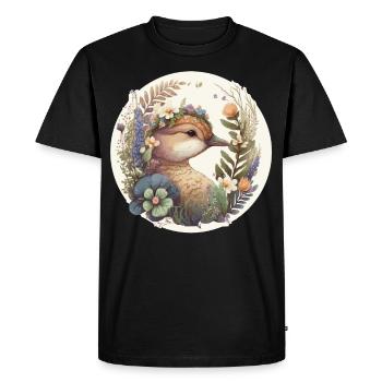 Cottagecore Cute Baby Duck Kawaii Duckling Anime - Men's Premium Organic T-Shirt - black - Front - Nico (187cm)