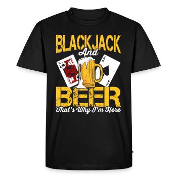 Joueur de Blackjack Casino Jeu de cartes Blackjack - T-shirt Premium bio Homme - noir - Devant - Nico (187cm)