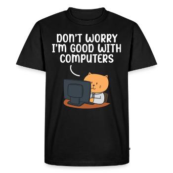 It's always DNS - Men's Premium Organic T-Shirt - black - Front - Nico (187cm)