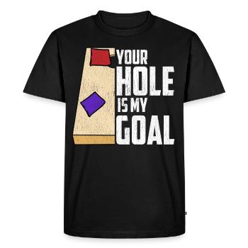 Funny Cornhole Corn Hole - Men's Premium Organic T-Shirt - black - Front - Nico (187cm)
