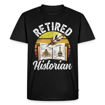 Historien à la retraite Histoire Histoire Profession - T-shirt Premium bio Homme - noir - Devant - Nico (187cm)