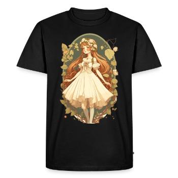 Cottagecore Fairy Girl Fantasy Goblincore Forest F - Men's Premium Organic T-Shirt - black - Front - Nico (187cm)