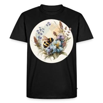 Mignon Cottagecore Botanic Wildflower Bumblebee Wate - T-shirt Premium bio Homme - noir - Devant - Nico (187cm)