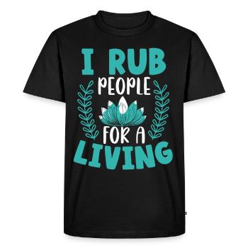 Je frotte les gens pour une massothérapie à vie - T-shirt Premium bio Homme - noir - Devant - Nico (187cm)