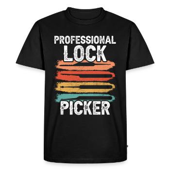 Professional Lock Cracker Lock Picker Cracking - Men's Premium Organic T-Shirt - black - Front - Nico (187cm)