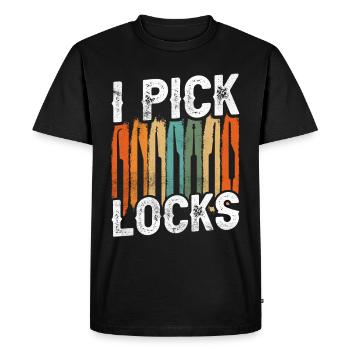 I Pick Locks Cracker Lock Lock Picking - Men's Premium Organic T-Shirt - black - Front - Nico (187cm)