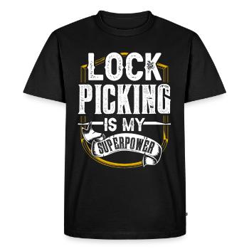 Lock picking is my superpower lock picking - Men's Premium Organic T-Shirt - black - Front - Nico (187cm)