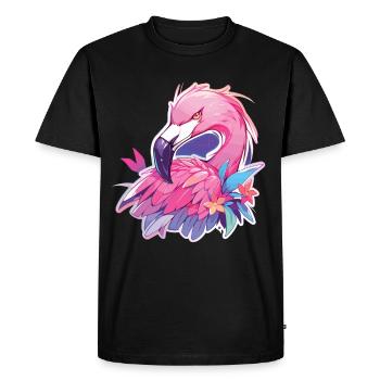 Flamingo Party Neon Flamants roses - T-shirt Premium bio Homme - noir - Devant - Nico (187cm)