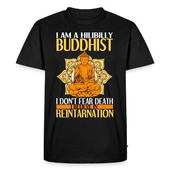 Bouddhisme Bouddha - T-shirt Premium bio Homme - noir - Devant - Nico (187cm)