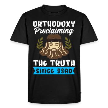 Orthodox - Men's Premium Organic T-Shirt - black - Front - Nico (187cm)