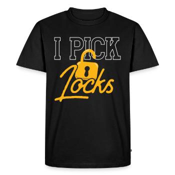 I Pick Locks Lock Lock Picking Knacker - Men's Premium Organic T-Shirt - black - Front - Nico (187cm)