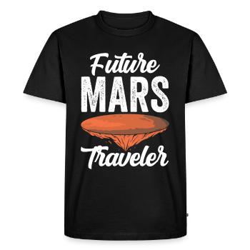 Futur astronaute de Mars Traveler Planet - T-shirt Premium bio Homme - noir - Devant - Nico (187cm)
