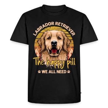 Labrador Retriever the happy pill we all need - Men's Premium Organic T-Shirt - black - Front - Nico (187cm)