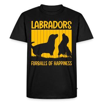 Boules de fourrure de labradors og Bonheur - T-shirt Premium bio Homme - noir - Devant - Nico (187cm)