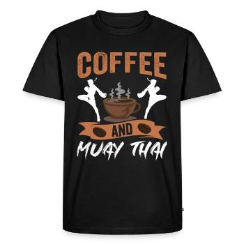 Combat de combat de café et d’arts martiaux de Muay Thai - T-shirt Premium bio Homme - noir - Devant - Nico (187cm)