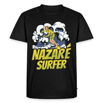 Nazaré Surfer Waves Surfing Surfing - Men's Premium Organic T-Shirt - black - Front - Nico (187cm)