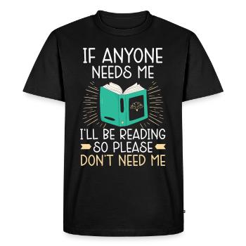 Mon week-end est complet Lecture de livres Livres - T-shirt Premium bio Homme - noir - Devant - Nico (187cm)