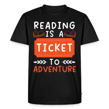 Lire est très amusant, lire des livres, lire des livres - T-shirt Premium bio Homme - noir - Devant - Nico (187cm)