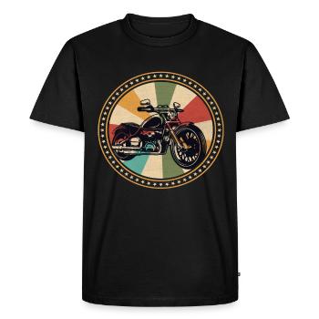 Motorcycle Vintage Motorcycle Retro Motorcycle - Men's Premium Organic T-Shirt - black - Front - Nico (187cm)
