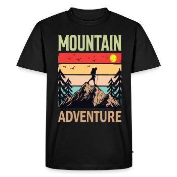 Randonnée Randonneurs Alpinisme Alpinistes Montagnes - T-shirt Premium bio Homme - noir - Devant - Nico (187cm)