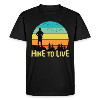 Randonnée pour vivre - T-shirt Premium bio Homme - noir - Devant - Nico (187cm)