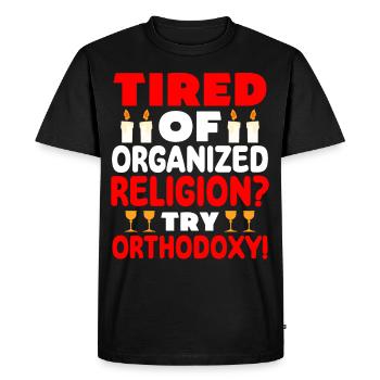 Orthodox - Men's Premium Organic T-Shirt - black - Front - Nico (187cm)