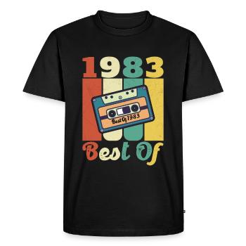 1983 Cadeau D’anniversaire Vintage Original 1983 - T-shirt Premium bio Homme - noir - Devant - Nico (187cm)