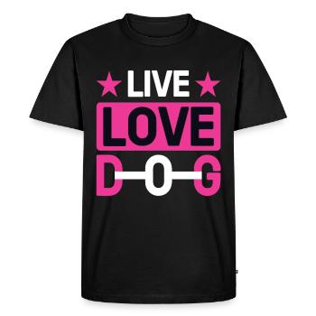 Live Love Dog - T-shirt Premium bio Homme - noir - Devant - Nico (187cm)