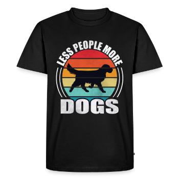 Moins de gens Plus de chiens - T-shirt Premium bio Homme - noir - Devant - Nico (187cm)