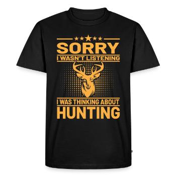 Chasse, chasseurs, chasse au cerf, chasse, dictons - T-shirt Premium bio Homme - noir - Devant - Nico (187cm)