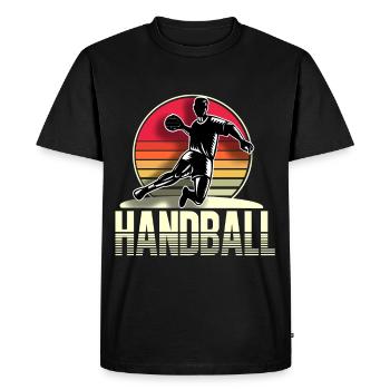 Handballeur Handballeur - T-shirt Premium bio Homme - noir - Devant - Nico (187cm)