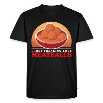 Boulettes de viande Boulettes de viande Boulettes de viande Cadeaux - T-shirt Premium bio Homme - noir - Devant - Nico (187cm)