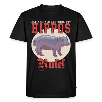 Hippopotamus Baby | Hippo Hippos Gift - Men's Premium Organic T-Shirt - black - Front - Nico (187cm)