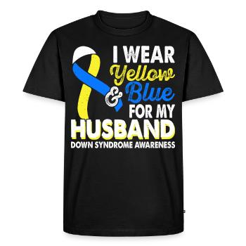 Portez du jaune bleu pour le mois du - T-shirt Premium bio Homme - noir - Devant - Nico (187cm)