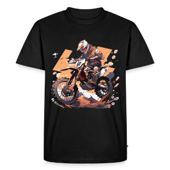Motocross Dirt Bike Motocross Motocross Moto - T-shirt Premium bio Homme - noir - Devant - Nico (187cm)