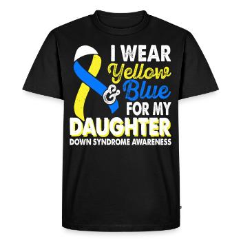 Portez du jaune bleu pour le mois du - T-shirt Premium bio Homme - noir - Devant - Nico (187cm)