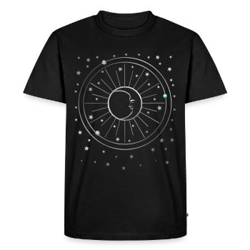 Moon - Stars - Planets - Starry Sky - Galaxy - Men's Premium Organic T-Shirt - black - Front - Nico (187cm)