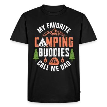 Mes copains de camping préférés Appelez-moi papa - T-shirt Premium bio Homme - noir - Devant - Nico (187cm)