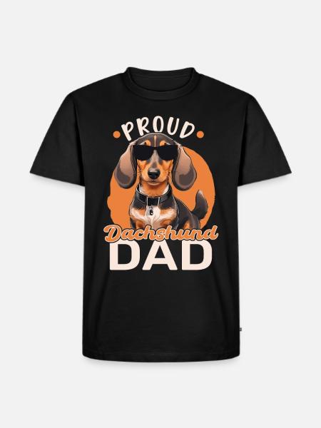 Proud Dachshund Dad - Men's Premium Organic T-Shirt - black