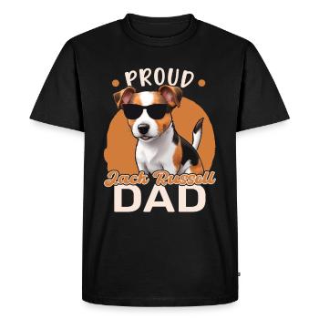 Proud Jack Russell Dad - Men's Premium Organic T-Shirt - black - Front - Nico (187cm)