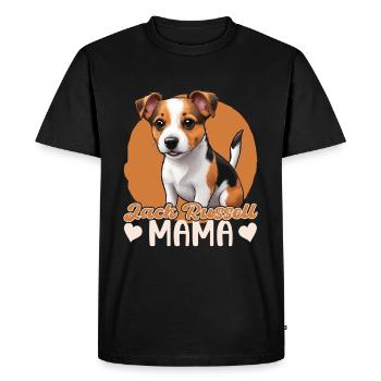 Jack Russell Maman - T-shirt Premium bio Homme - noir - Devant - Nico (187cm)