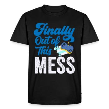 Enfin sorti du pétrin des pensions des retraités - T-shirt Premium bio Homme - noir - Devant - Nico (187cm)