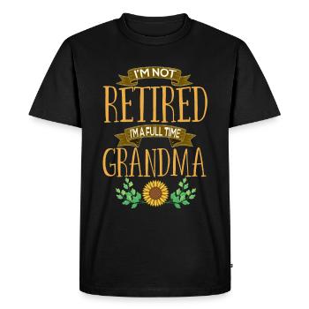 Je ne suis pas à la retraite, je suis une mamie à temps plein - T-shirt Premium bio Homme - noir - Devant - Nico (187cm)