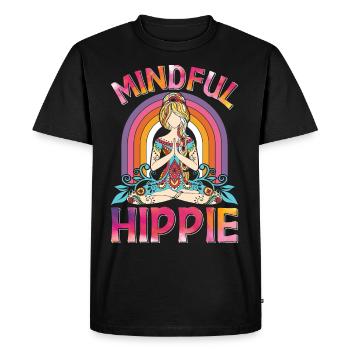 Méditation Yoga Paix Gentillesse Tie Dy - T-shirt Premium bio Homme - noir - Devant - Nico (187cm)