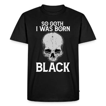 Drôle de crâne gothique - T-shirt Premium bio Homme - noir - Devant - Nico (187cm)