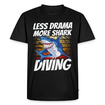 Moins de drame Plus de plongée avec les requins Plongée avec les requins - T-shirt Premium bio Homme - noir - Devant - Nico (187cm)