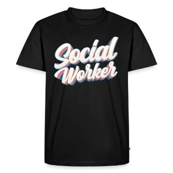Travailleur social Travailleur social Profession de travailleur social - T-shirt Premium bio Homme - noir - Devant - Nico (187cm)