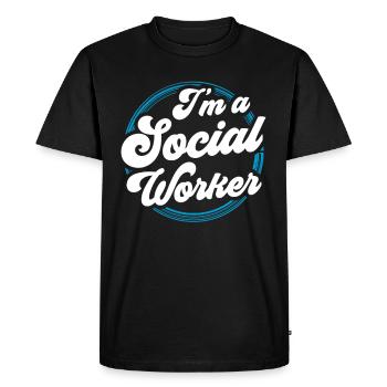 Je suis travailleur social Formation Travailleur social - T-shirt Premium bio Homme - noir - Devant - Nico (187cm)