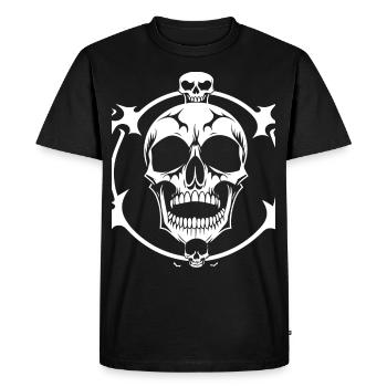 Horreur Crâne Crâne Art Crâne Gothique Heavy Metal - T-shirt Premium bio Homme - noir - Devant - Nico (187cm)